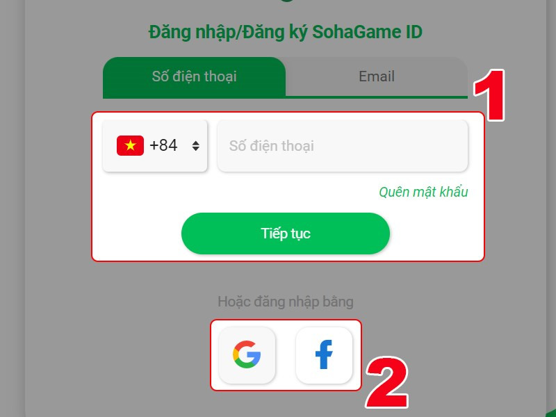 Đăng nhập tài khoản game