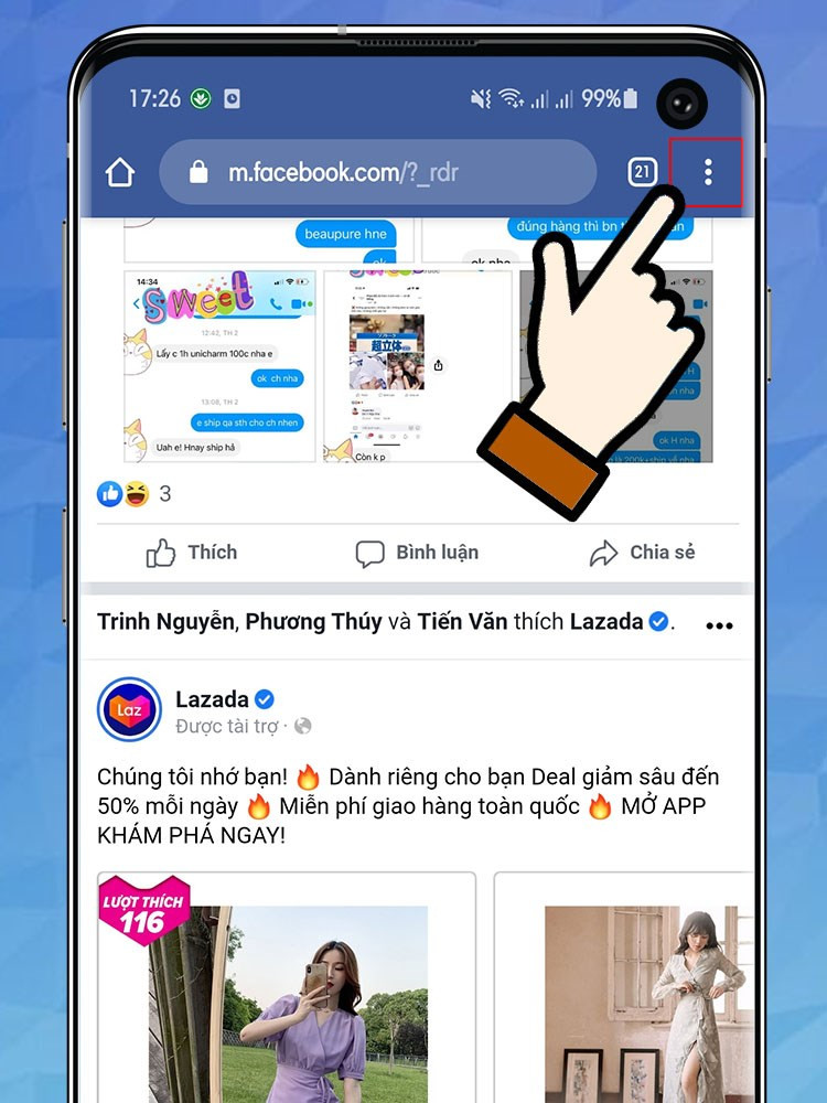 Đăng nhập vào tài khoản Facebook bằng trình duyệt web