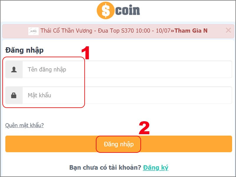 Đăng nhập vào tài khoản Game của bạn