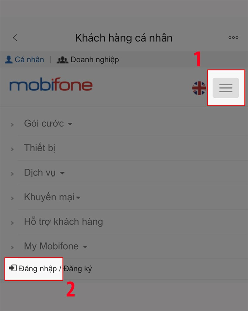 Đăng nhập vào tài khoản MobiFone trên website