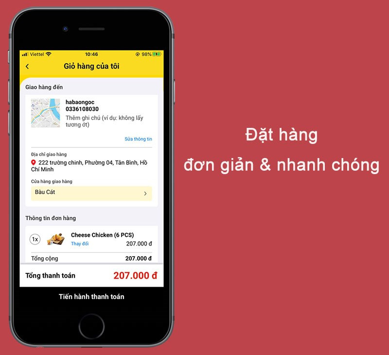 Đặt hàng đơn giản và nhanh chóng với ứng dụng Lotteria Delivery