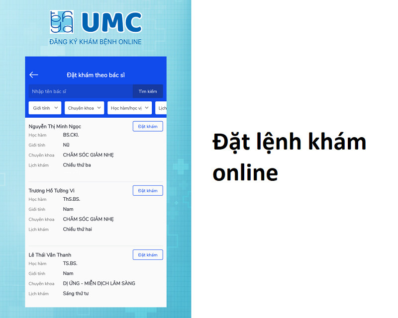 Đặt lịch khám online