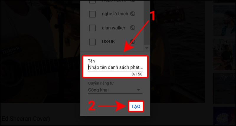 Đặt tên danh sách phát