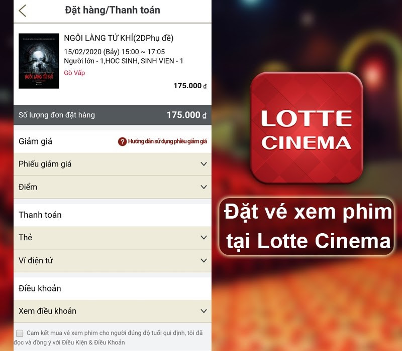 Đặt vé xem phim online trên Lotte Cinema