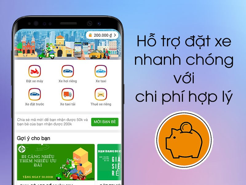 Đặt xe nhanh chóng với GV