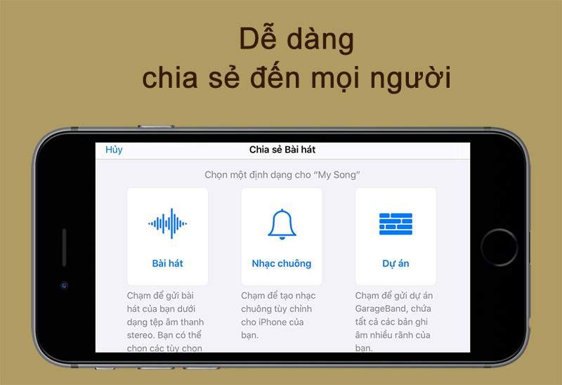 Dễ dàng chia sẻ bài hát đến mọi người