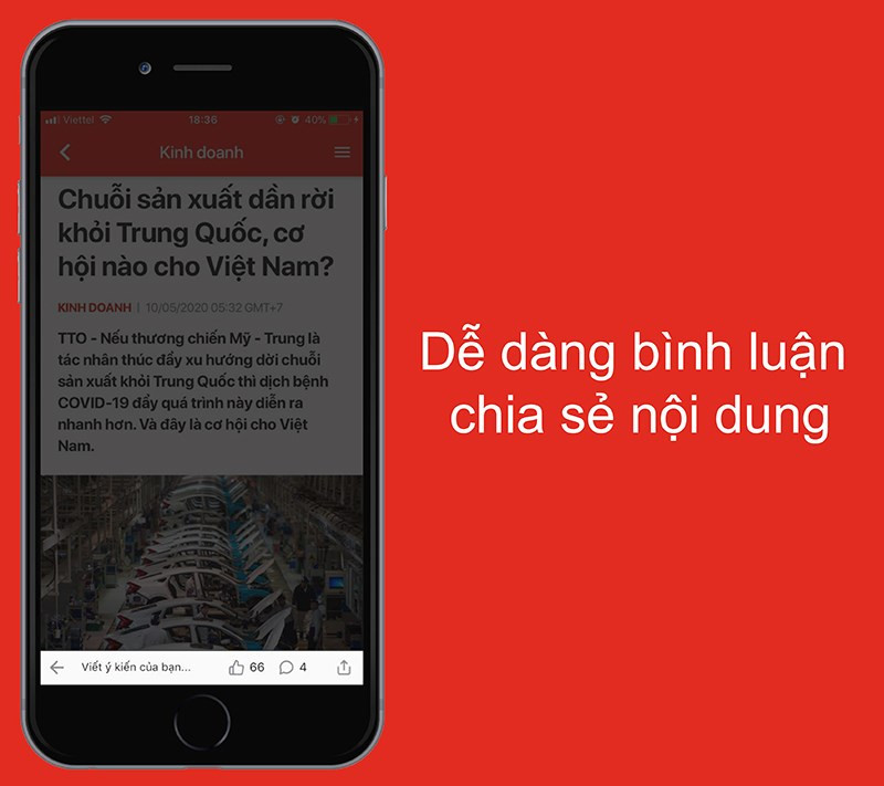 Dễ d&agrave;ng b&igrave;nh luận, chia sẻ với người kh&aacute;c