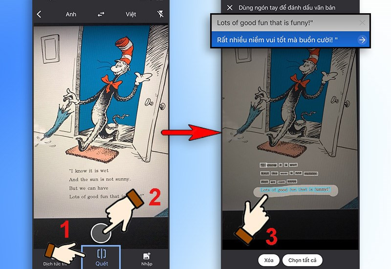 Dịch nhanh thông qua máy ảnh chế độ Quét