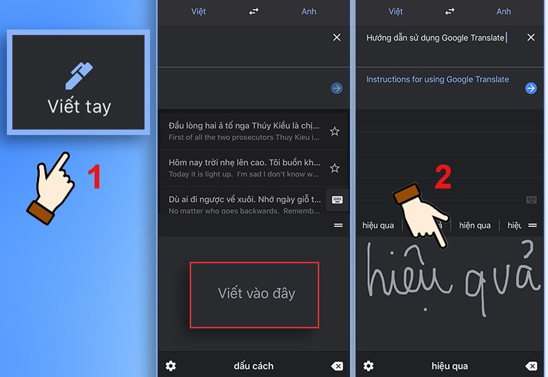  Dịch từ chữ viết tay