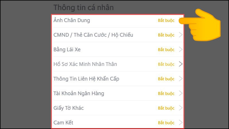 Điền thông tin cá nhân