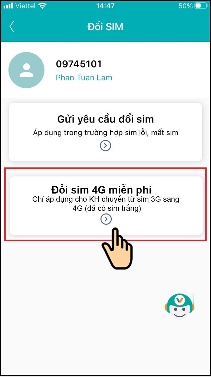 Đổi sim 4G miễn phí