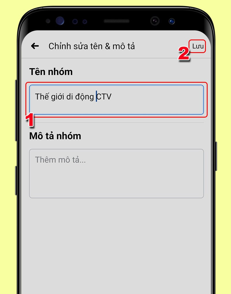 Đổi tên nhóm trên điện thoại