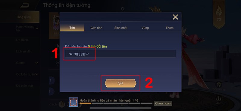 Đổi tên trong Liên Quân Mobile