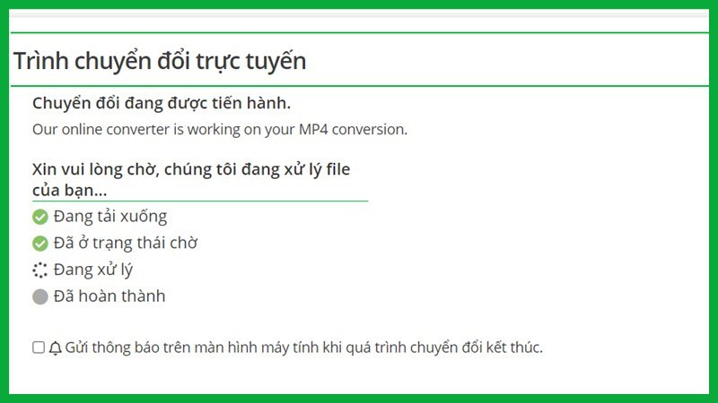 Đợi trang web chuyển đổi file