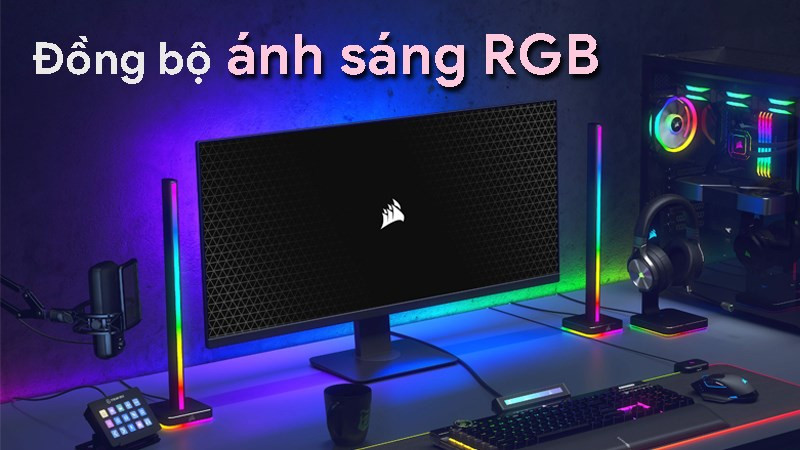 Đồng bộ h&oacute;a &aacute;nh s&aacute;ng RGB tr&ecirc;n tất cả thiết bị Corsair