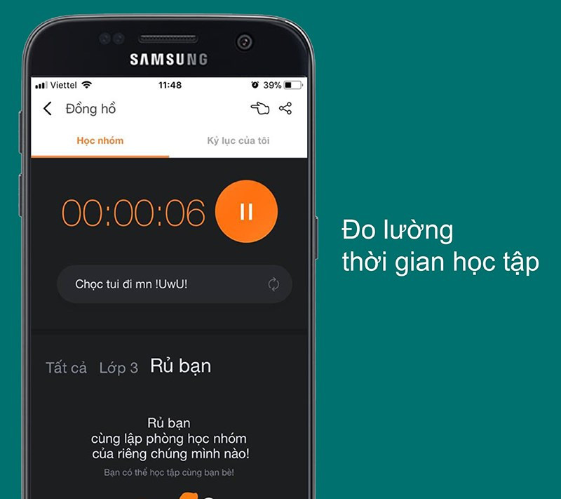 Đồng hồ bấm giờ trên Qanda