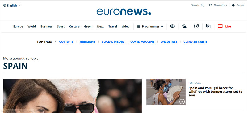 Euronews - Học tiếng Tây Ban Nha online qua tin tức