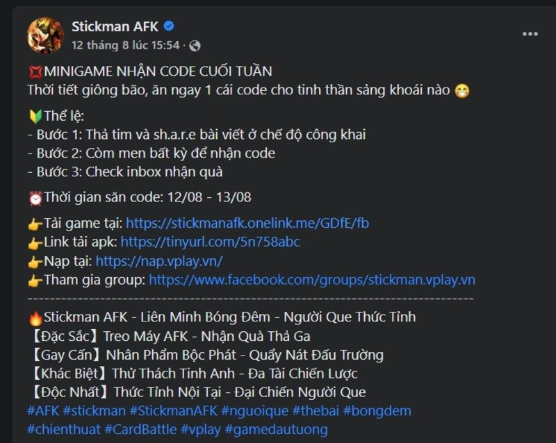 Hướng Dẫn Nhập Code Stickman AFK Mới Nhất 2024 Để Rinh Quà Khủng