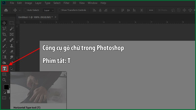 G&otilde; chữ trong Photoshop 