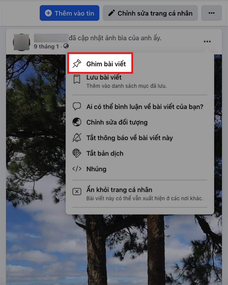 Ghim bài viết trên máy tính