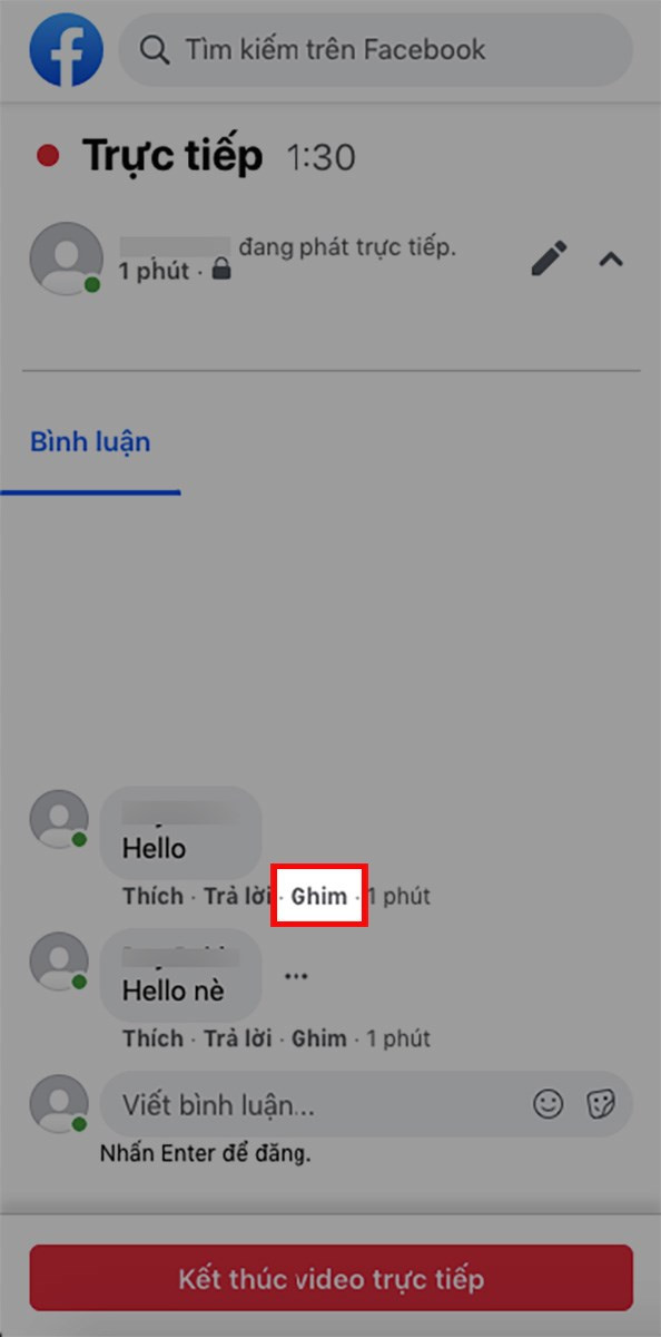 Ghim bình luận máy tính