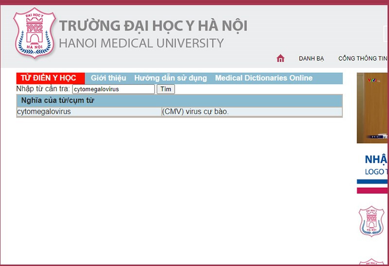 Gia diện Từ điển Y học - Đại học Y H&agrave; Nội