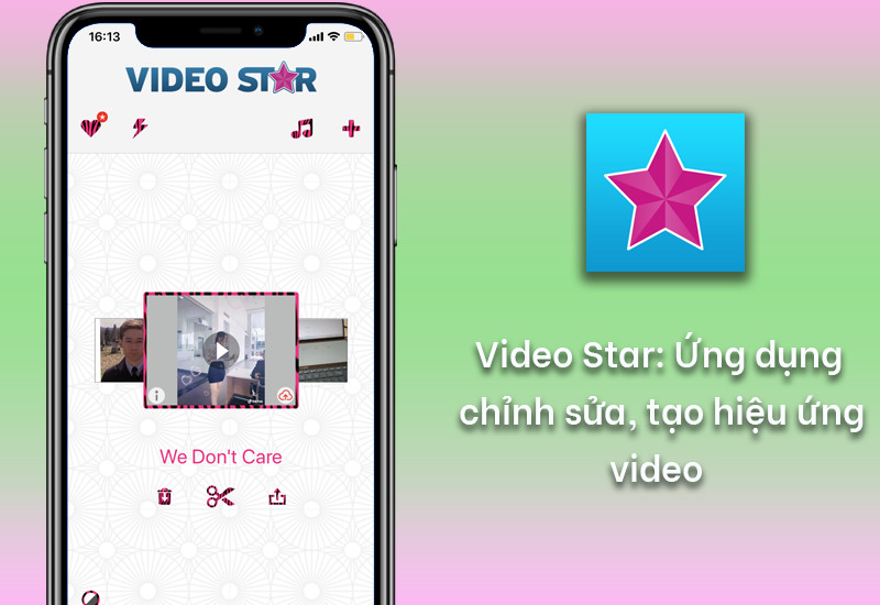 Giao diện chỉnh sửa video trong Video Star