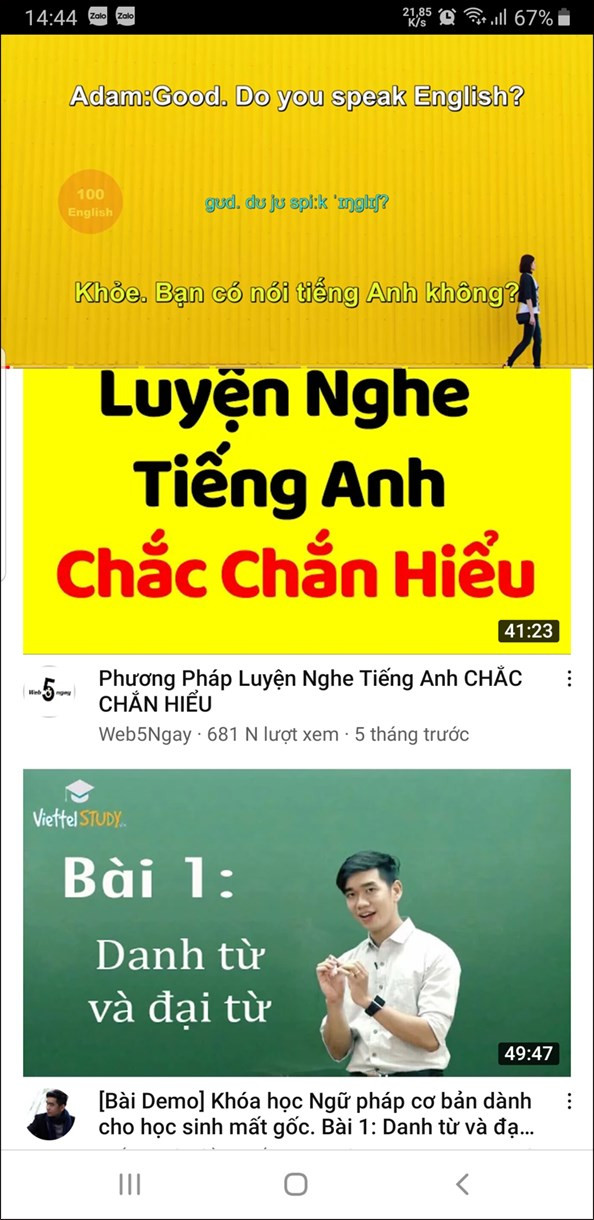 Giao diện của Youtube