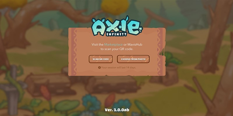 Giao diện đăng nhập Axie Infinity