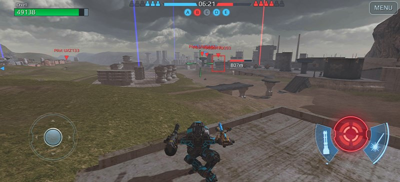 Giao diện điều khiển War Robots PvP Multiplayer