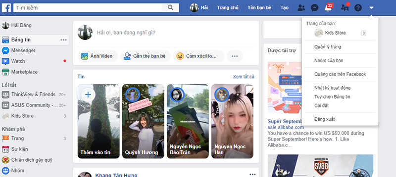 Giao diện Facebook cũ