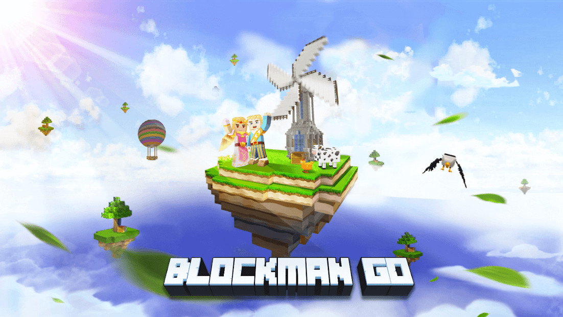 Giao diện game Blockman Go: Blocky Mods với các tùy chọn mini game.