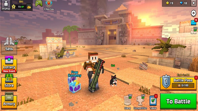 Giao diện game Pixel Gun 3D