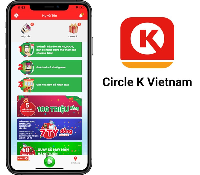 Giao diện khuyến mãi Circle K