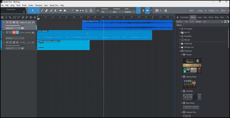 Giao diện Presonus Studio One