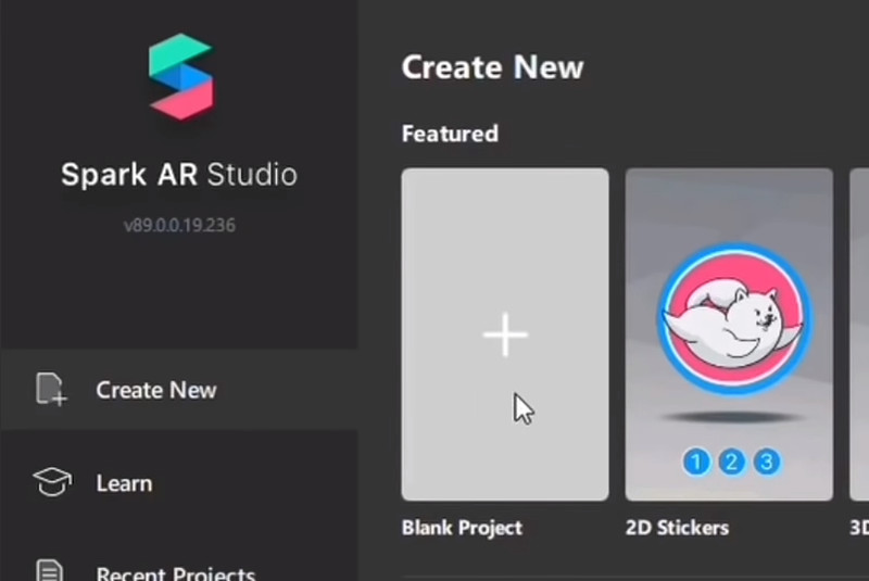 Giao diện Spark AR Studio