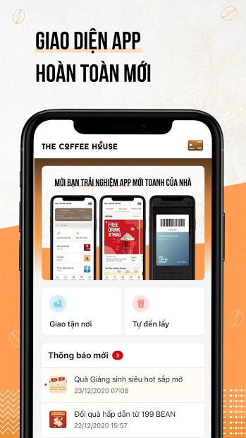 Giao diện thanh toán trên ứng dụng The Coffee House