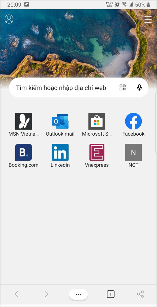 Giao diện trình duyệt Microsoft Edge