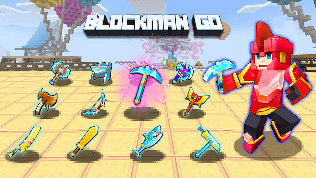 Giao diện tùy chỉnh nhân vật trong Blockman Go: Blocky Mods.