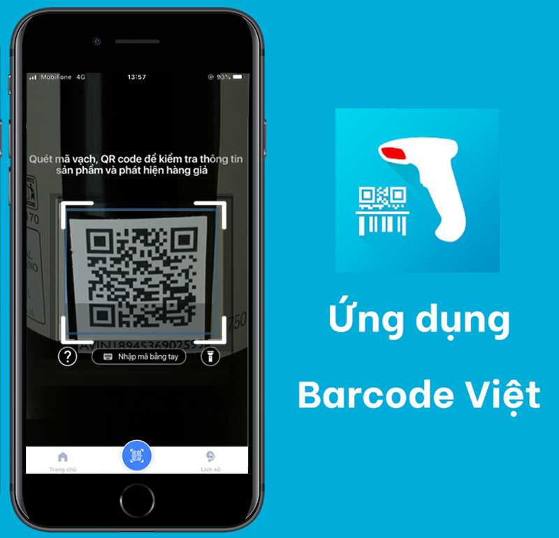 Giao diện ứng dụng Barcode Việt