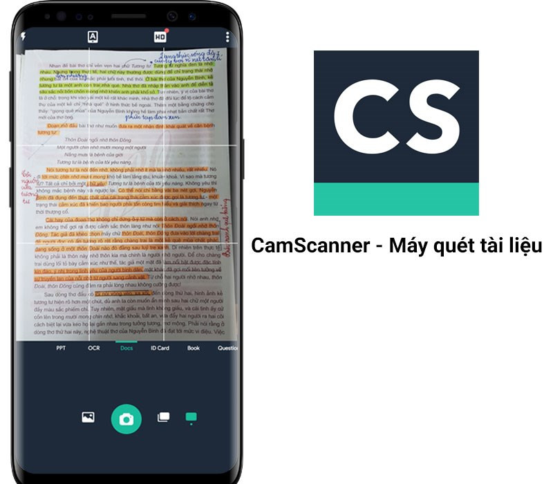 Giao diện ứng dụng CamScanner