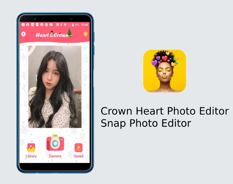 Giao diện ứng dụng Crown Heart Photo Editor