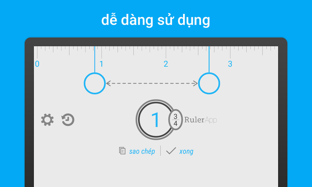 Giao diện ứng dụng Ruler App