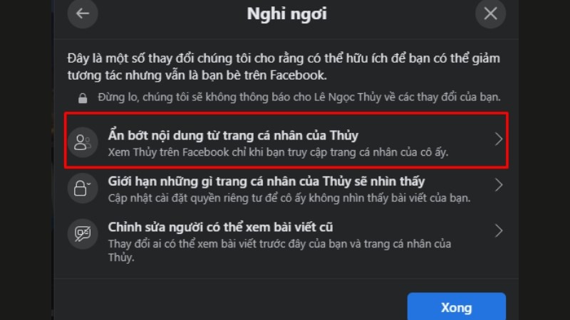 Giới hạn hoạt động của người mình không thích