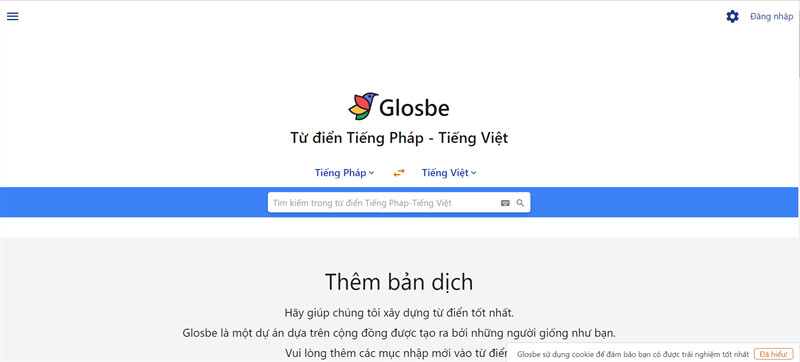 Glosbe: Dịch nhanh từ, các cụm từ tiếng Pháp online