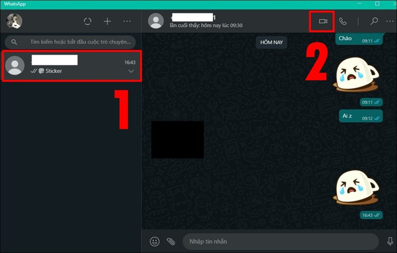 Gọi video call trên WhatsApp Desktop