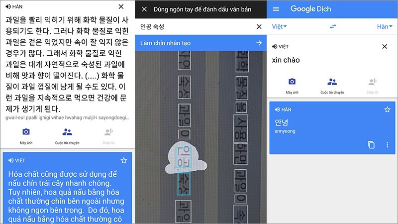 Google dịch tiếng Hàn