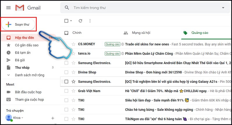 Gửi email cho nhóm trên Gmail