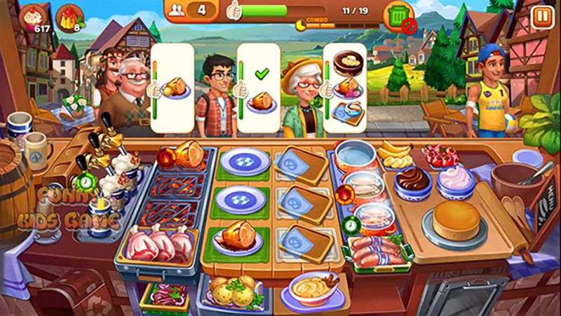 Hiển thị trạng thái hài lòng trong game Cooking Madness- Nhà hàng điên cuồng