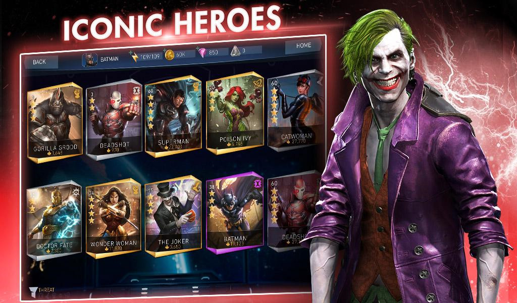 Hình ảnh các siêu anh hùng trong Injustice 2 Mobile